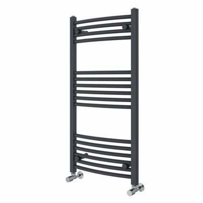 Right Radiators 1000x500 mm Curved Heated Towel Rail Radiator Bathroom Ladder Warmer Anthracite