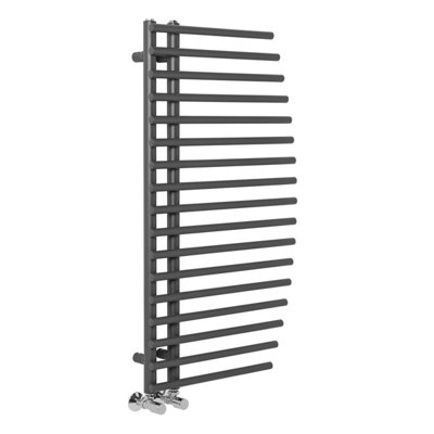 Right Radiators 1000x550 mm Bathroom Curved Heated Towel Rail Radiator Designer Warmer Rads Anthracite