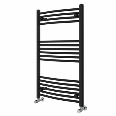 Right Radiators 1000x600 mm Curved Heated Towel Rail Radiator Bathroom Ladder Warmer Black