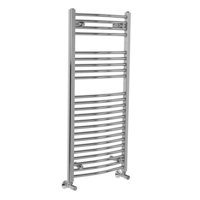 Right Radiators 1100x500 mm Bathroom Curved Heated Towel Rail Radiator Warmer Ladder Chrome