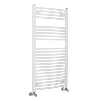 Right Radiators 1100x600 mm Bathroom Curved Heated Towel Rail Radiator Warmer Ladder White