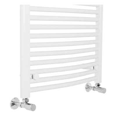 Right Radiators 1100x600 mm Bathroom Curved Heated Towel Rail Radiator Warmer Ladder White