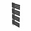 Right Radiators 1126x500 mm Designer Flat Panel Heated Towel Rail Radiator Bathroom Ladder Warmer Black