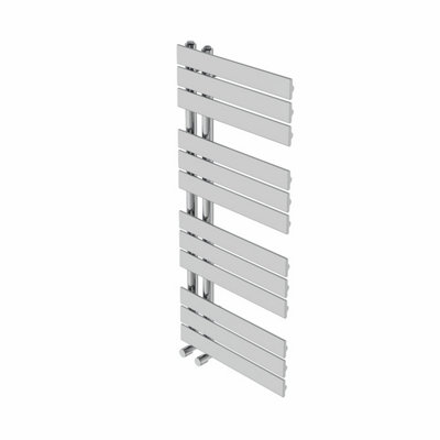 Right Radiators 1126x500 mm Designer Flat Panel Heated Towel Rail Radiator Bathroom Ladder Warmer Chrome