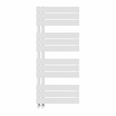 Right Radiators 1126x500 mm Designer Flat Panel Heated Towel Rail Radiator Bathroom Ladder Warmer White