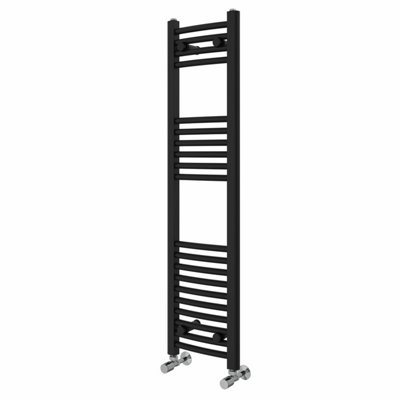 Right Radiators 1200x300 mm Curved Heated Towel Rail Radiator Bathroom Ladder Warmer Black