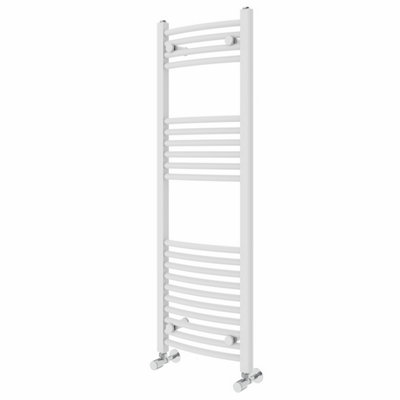 Right Radiators 1200x400 mm Curved Heated Towel Rail Radiator Bathroom Ladder Warmer White