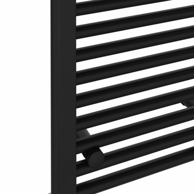 Right Radiators 1200x400 mm Straight Heated Towel Rail Radiator Bathroom Ladder Warmer Black