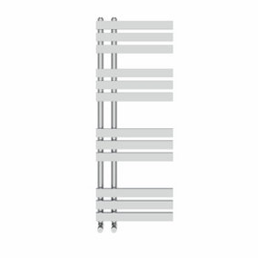 Right Radiators 1200x450 mm Designer D Shape Heated Towel Rail Radiator Bathroom Ladder Warmer Chrome