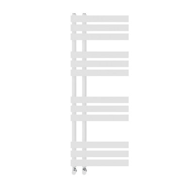 Right Radiators 1200x450 mm Designer D Shape Heated Towel Rail Radiator Bathroom Ladder Warmer White