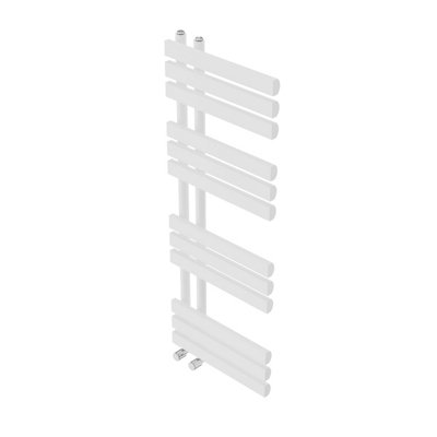 Right Radiators 1200x450 mm Designer D Shape Heated Towel Rail Radiator Bathroom Ladder Warmer White