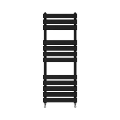 Right Radiators 1200x450 mm Designer Flat Panel Heated Towel Rail Radiator Bathroom Warmer Heating Black