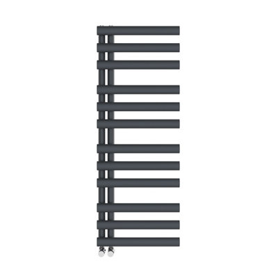 Right Radiators 1200x450 mm Designer Oval Column Heated Towel Rail Radiator Bathroom Ladder Warmer Sand Grey