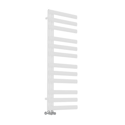 Right Radiators 1200x450 mm Designer Oval Column Heated Towel Rail Radiator Bathroom Ladder Warmer White