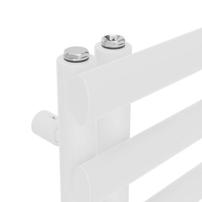 Right Radiators 1200x450 mm Designer Oval Column Heated Towel Rail Radiator Bathroom Ladder Warmer White