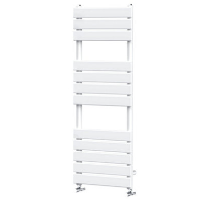 Right Radiators 1200x450 mm Flat Panel Heated Towel Rail Radiator Bathroom Ladder Warmer White