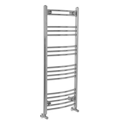 Right Radiators 1200x495 mm Bathroom Curved Heated Towel Rail Radiator Warmer Ladder Chrome