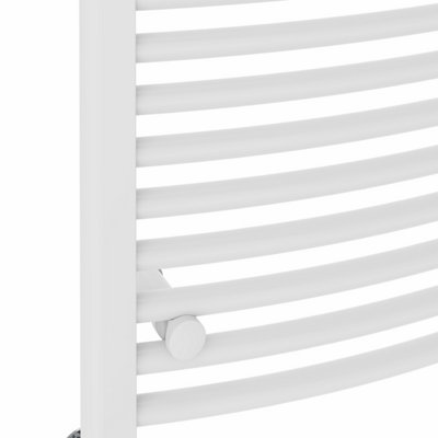Right Radiators 1200x500 mm Curved Heated Towel Rail Radiator Bathroom Ladder Warmer White