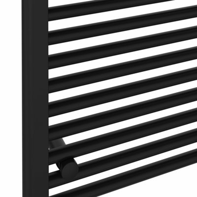 Right Radiators 1200x500 mm Straight Heated Towel Rail Radiator Bathroom Ladder Warmer Black
