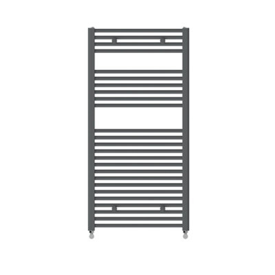 Right Radiators 1200x600 mm Vertical Straight Heated Towel Rail Radiator Ladder Warmer Anthracite