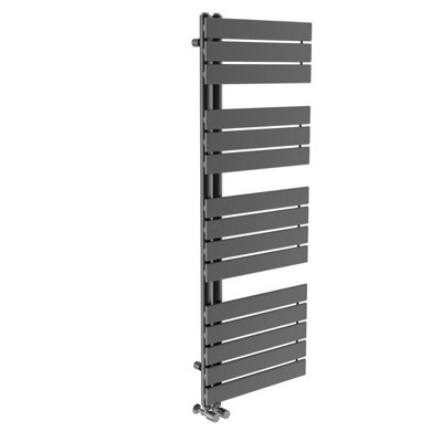 Right Radiators 1380x500 mm Designer Flat Panel Heated Towel Rail Radiator Bathroom Ladder Warmer Gunmetal