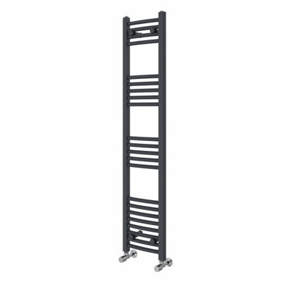 Right Radiators 1400x300 mm Curved Heated Towel Rail Radiator Bathroom Ladder Warmer Anthracite