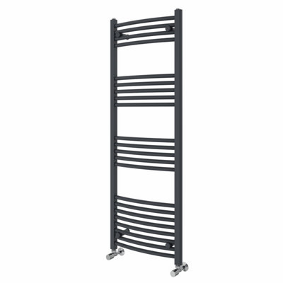 Right Radiators 1400x500 mm Curved Heated Towel Rail Radiator Bathroom Ladder Warmer Anthracite