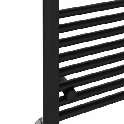 Right Radiators 1400x500 mm Straight Heated Towel Rail Radiator Bathroom Ladder Warmer Black