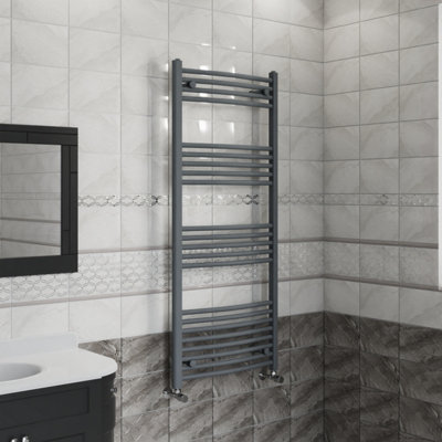 Right Radiators 1400x600 mm Curved Heated Towel Rail Radiator Bathroom ...