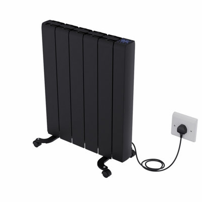 Right Radiators 1500W Electric Ceramic Portable Radiator Wall Mounted Smart WIFI Control Heater Black