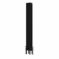 Right Radiators 1500x200 mm Vertical Traditional 4 Column Cast Iron Style Radiator Black