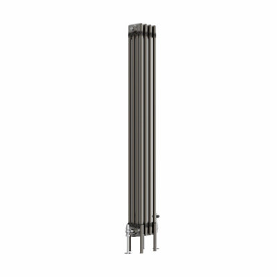 Right Radiators 1500x200 mm Vertical Traditional 4 Column Cast Iron Style Radiator Raw Metal