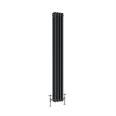 Right Radiators 1500x202 mm Vertical Traditional 3 Column Cast Iron Style Radiator Anthracite