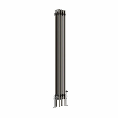 Right Radiators 1500x202 mm Vertical Traditional 3 Column Cast Iron Style Radiator Raw Metal