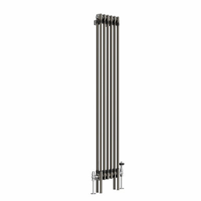 Right Radiators 1500x290 mm Vertical Traditional 2 Column Cast Iron Style Radiator Raw Metal