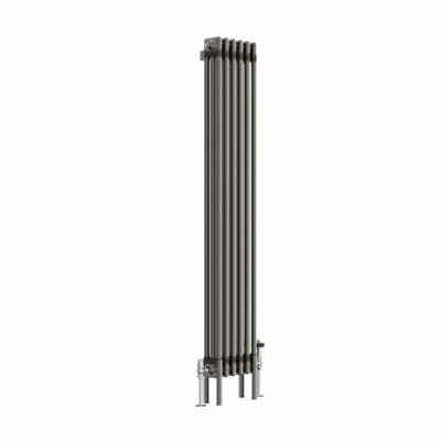 Right Radiators 1500x292 mm Vertical Traditional 3 Column Cast Iron Style Radiator Raw Metal