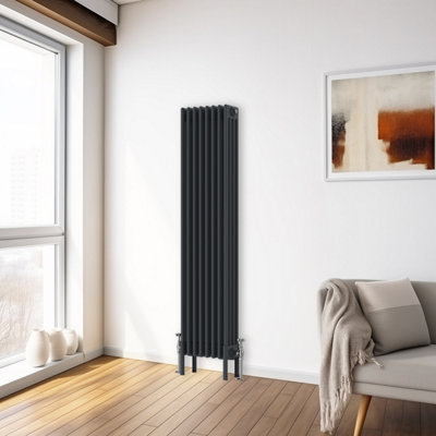 Right Radiators 1500x380 mm Vertical Traditional 4 Column Cast Iron Style Radiator Anthracite