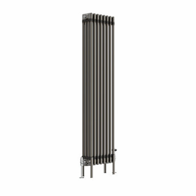 Right Radiators 1500x380 mm Vertical Traditional 4 Column Cast Iron Style Radiator Raw Metal