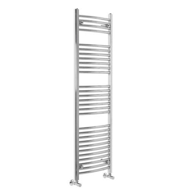 Right Radiators 1500x450 mm Bathroom Curved Heated Towel Rail Radiator Warmer Ladder Chrome