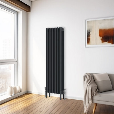 Right Radiators 1500x470 mm Vertical Traditional 4 Column Cast Iron Style Radiator Anthracite