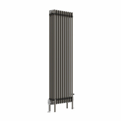 Right Radiators 1500x470 mm Vertical Traditional 4 Column Cast Iron Style Radiator Raw Metal