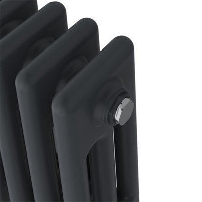 Right Radiators 1500x472 mm Vertical Traditional 3 Column Cast Iron Style Radiator Anthracite