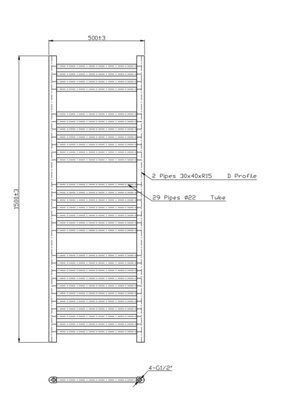 Right Radiators 1500x500 mm Vertical Straight Heated Towel Rail ...