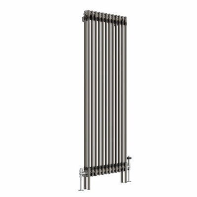 Right Radiators 1500x560 mm Vertical Traditional 2 Column Cast Iron Style Radiator Raw Metal