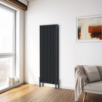 Right Radiators 1500x560 mm Vertical Traditional 4 Column Cast Iron Style Radiator Anthracite