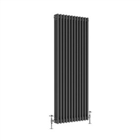 Right Radiators 1500x562 mm Vertical Traditional 3 Column Cast Iron Style Radiator Anthracite