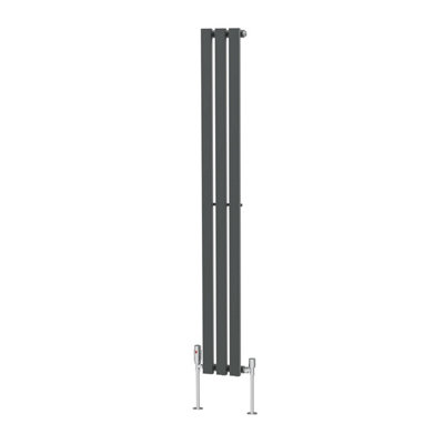 Right Radiators 1600x200 mm Vertical Single D Shape Flat Panel Designer Radiator Anthracite