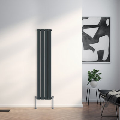 Right Radiators 1600x272 mm Vertical Single Flat Panel Designer Radiator Anthracite Price Comparisons | Compare The Build