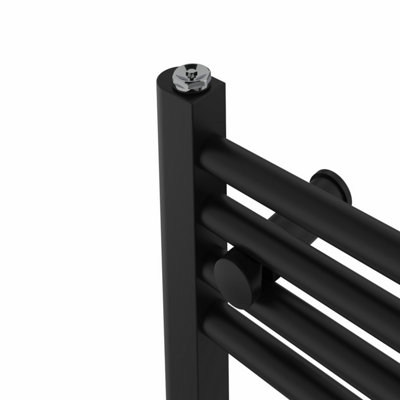 Right Radiators 1600x300 mm Straight Heated Towel Rail Radiator Bathroom Ladder Warmer Black