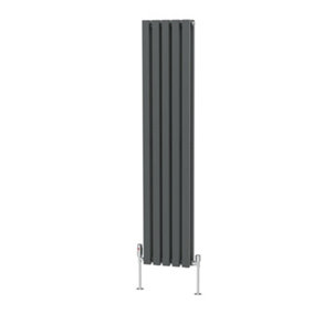 Right Radiators 1600x340 mm Vertical Double D Shape Flat Panel Designer Radiator Anthracite